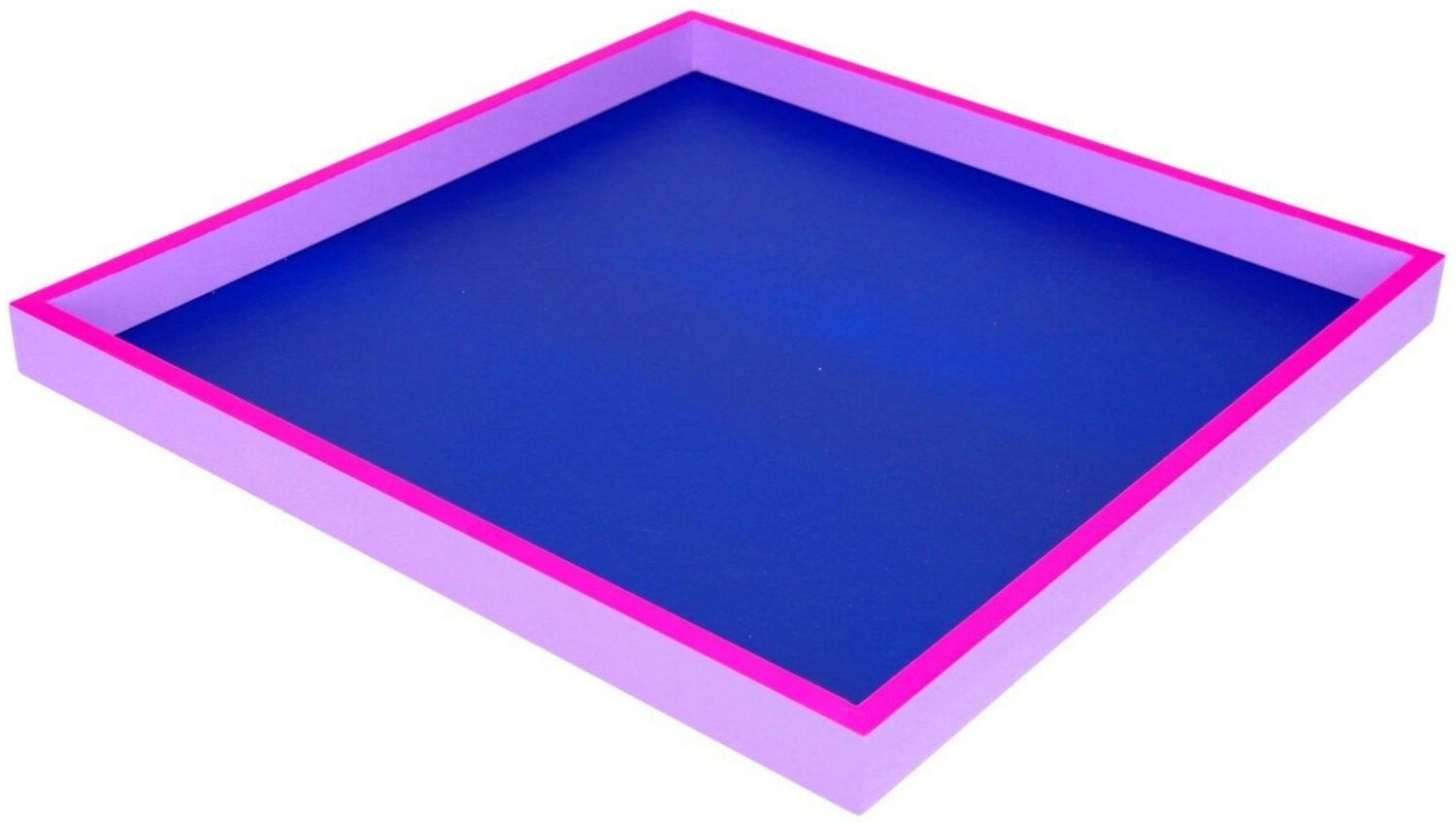 Giftcompany Dekotablett Neo Tablett quadratisch dunkelblau/neon lila/lila 32cm Bild 1