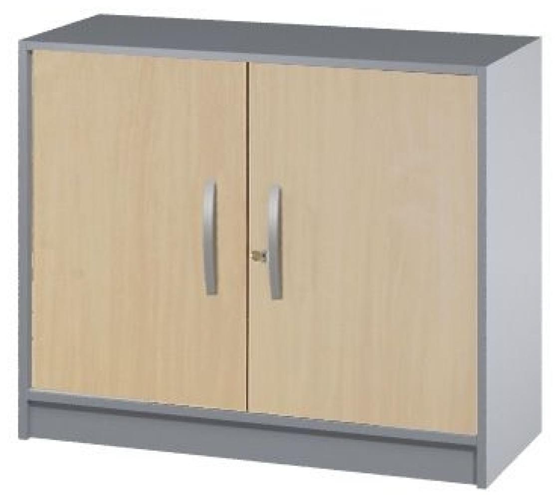 Flügeltürenschrank 2 OH tec-art, Buche/Silber, 100x42x82cm Bild 1