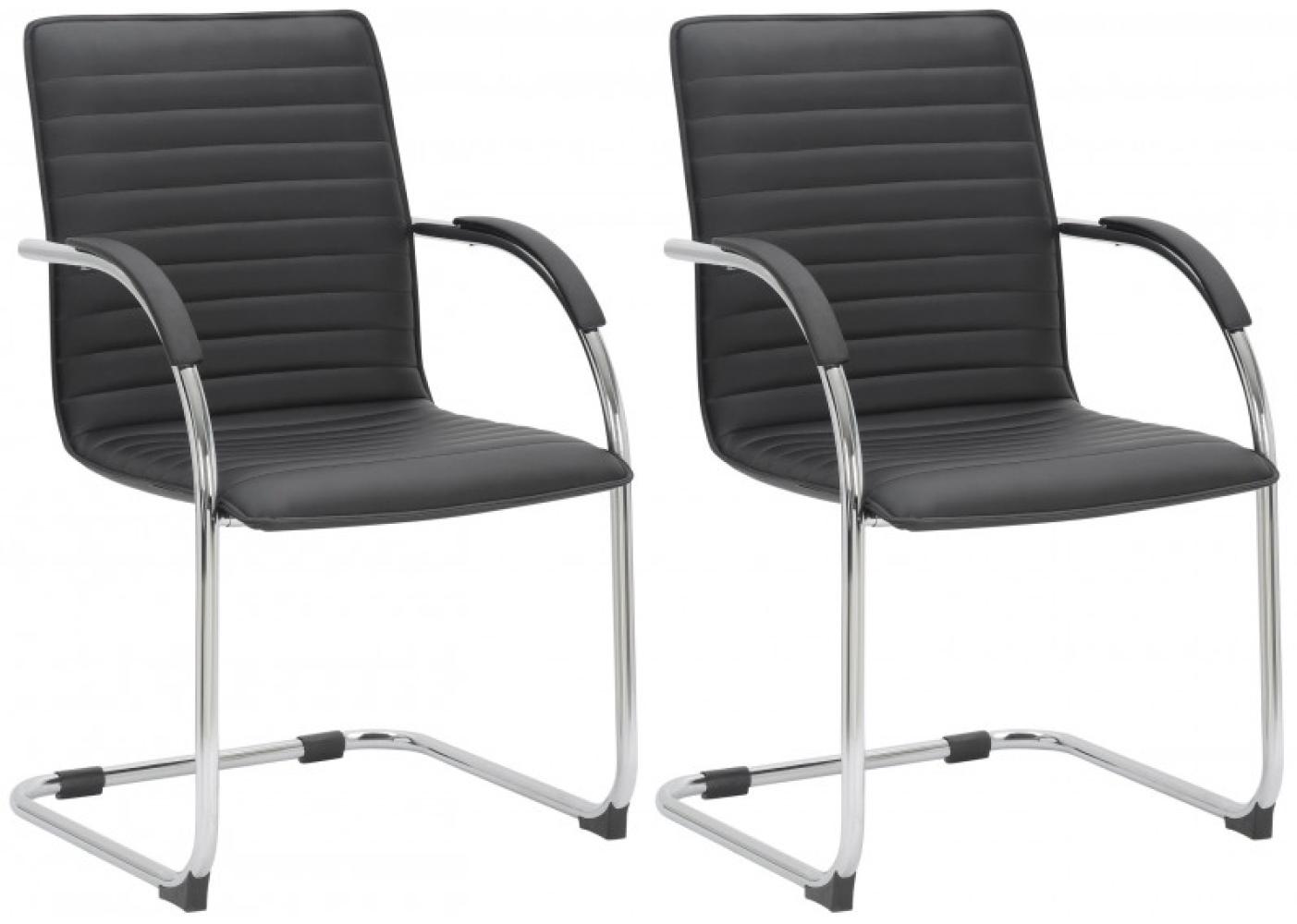 2er Set Besucherstühle Tira Kunstleder (Farbe: schwarz) Bild 1