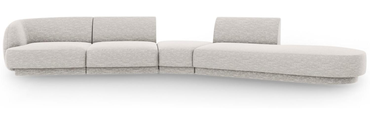 Micadoni Modulares Sofa Miley 5-Sitzer Rechts Chenille Hellgrau Bild 1