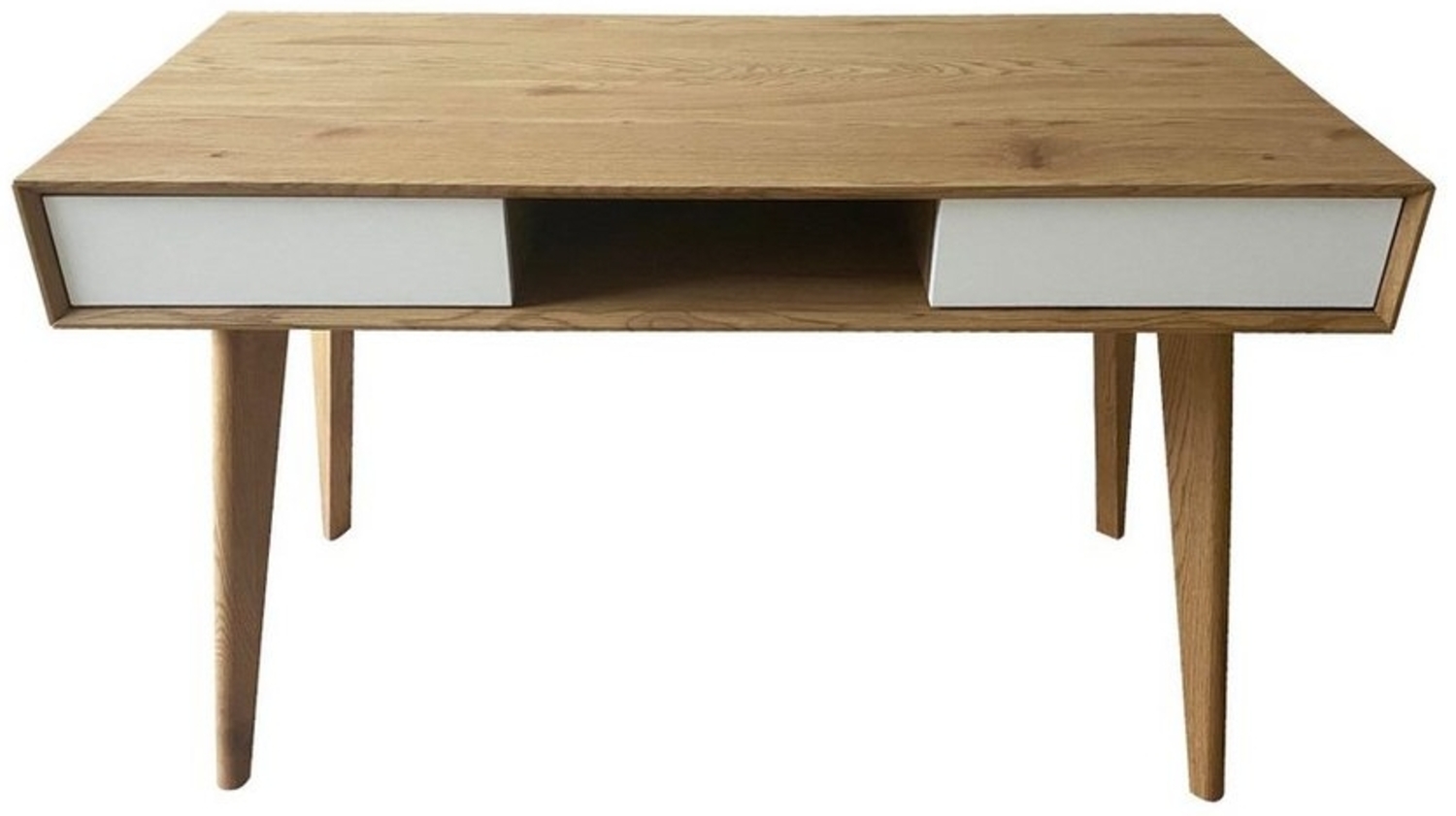 SVITA RETRO Schreibtisch in Holzoptik mit Schubladen Hellbraun Bild 1