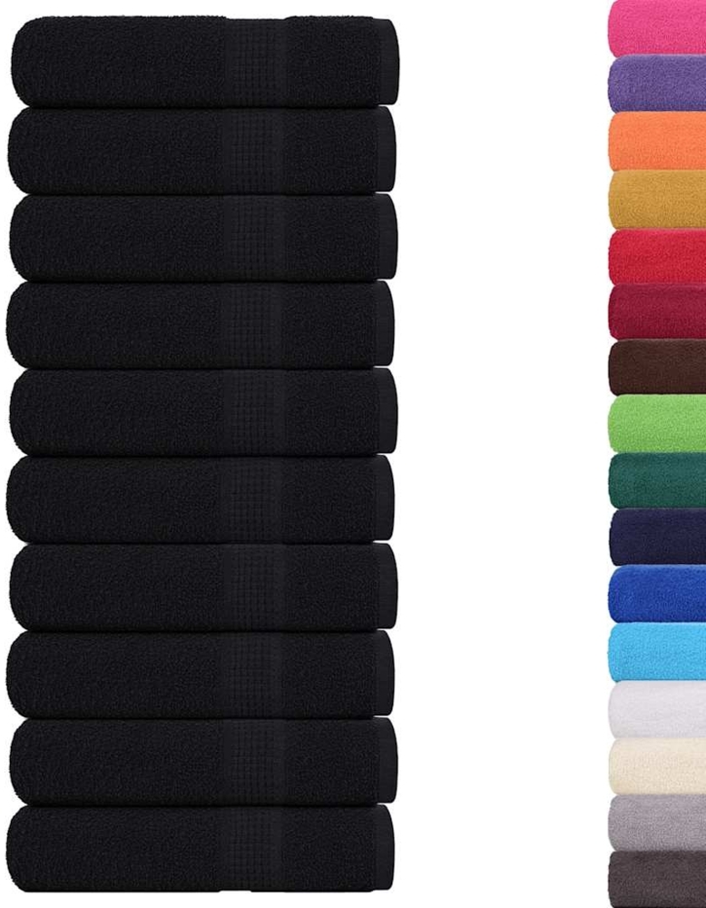 vidaXL Duschtücher 10 Stk. Schwarz 70x140 cm 360 g/m² 100% Baumwolle 136955 Bild 1