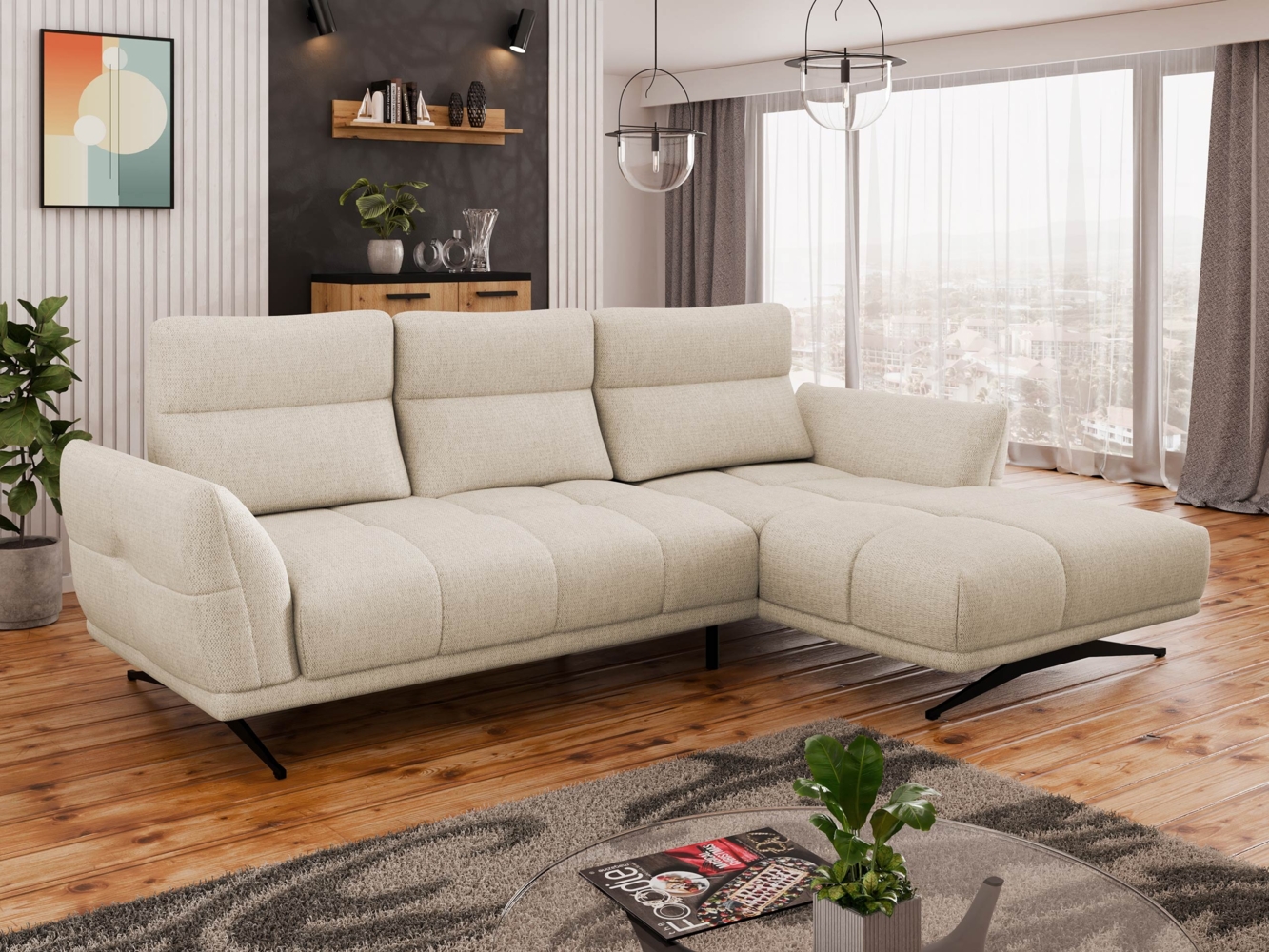 Ecksofa Govello (Farbe: Sorella 05, Seite: Rechts 2R-LC) Bild 1