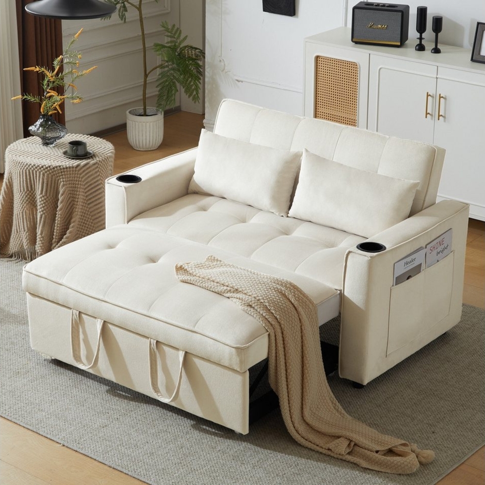 Merax Schlafsofa, mit 3-in-1 Bettfunktion,Loungesessel mit Schlaffunktion,viel Stauraum Bild 1