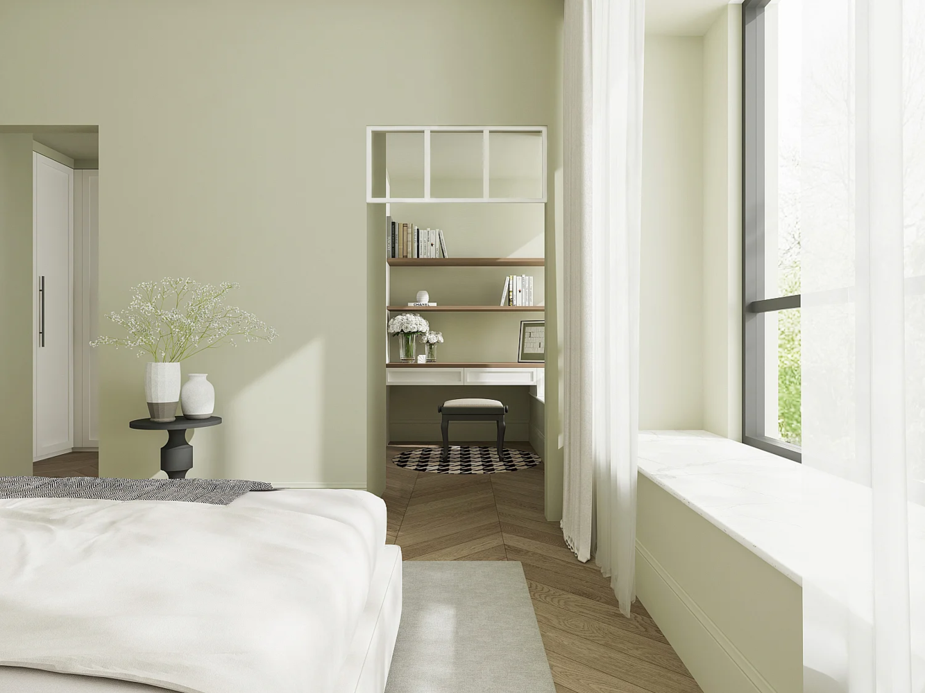 Vente-unique - Atelier-Oberlicht - thermolackiertes Aluminium - Weiß - 93 x 40 cm - BAYVIEW Bild 1