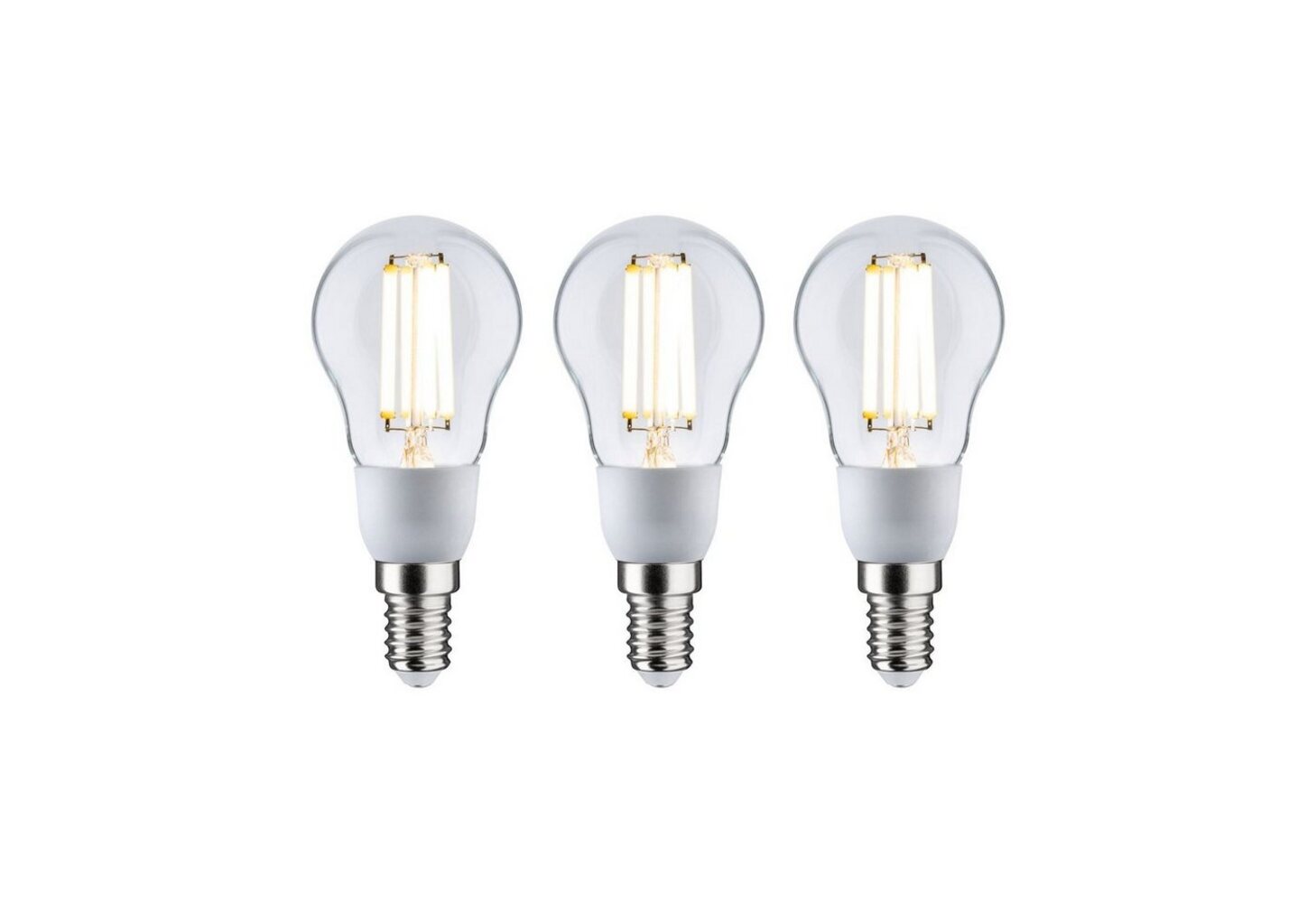 Paulmann 29134 Eco-Line Filament 230V LED Tropfen E14 3er-Pack 100mm 3x525lm 3x2,5W 3000K Klar Leuchtmittel Bild 1
