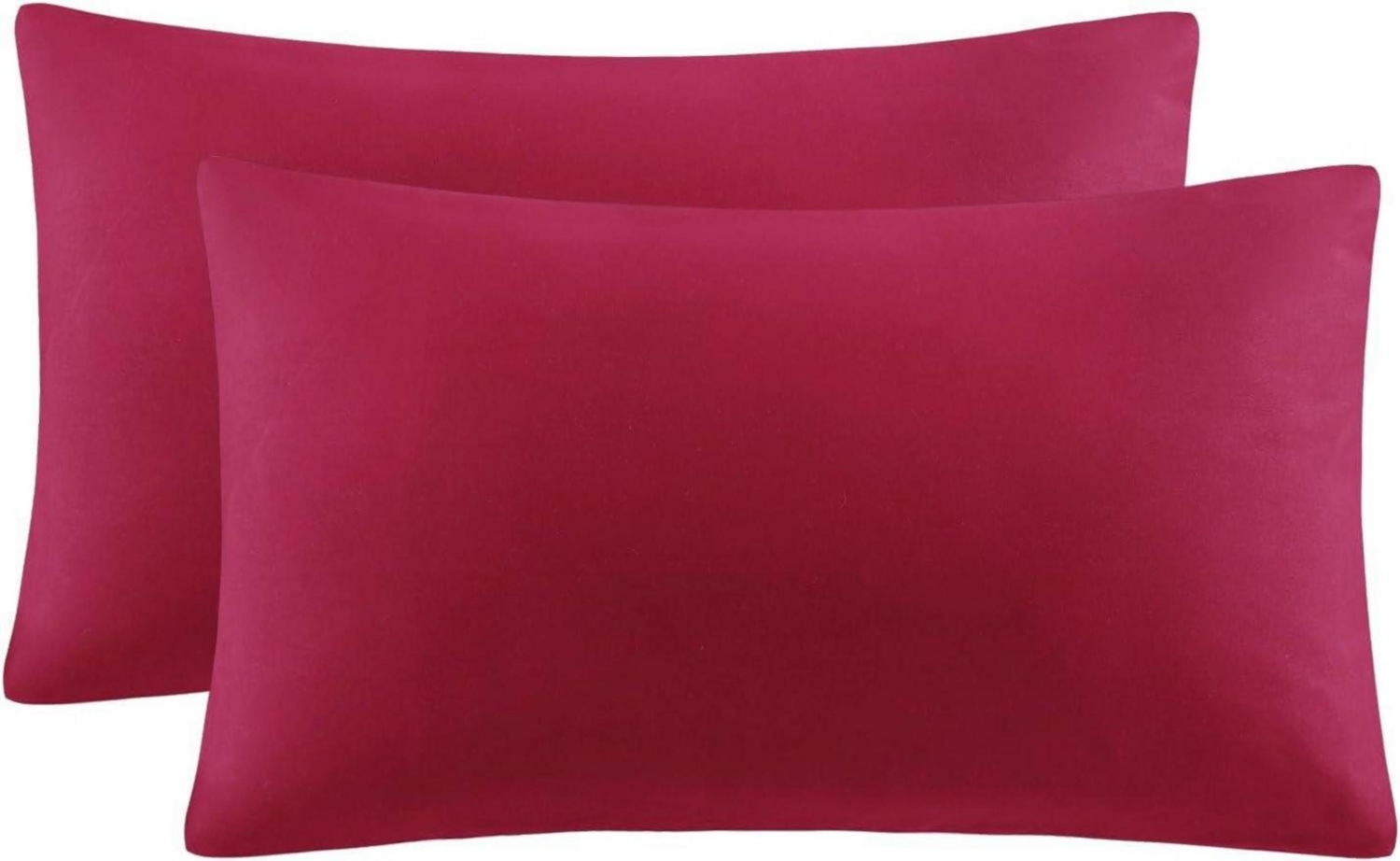 Kissenbezug 50x80 2er Set Rot Hotelverschluss Mikrofaser Weich Pillow Cover Bild 1