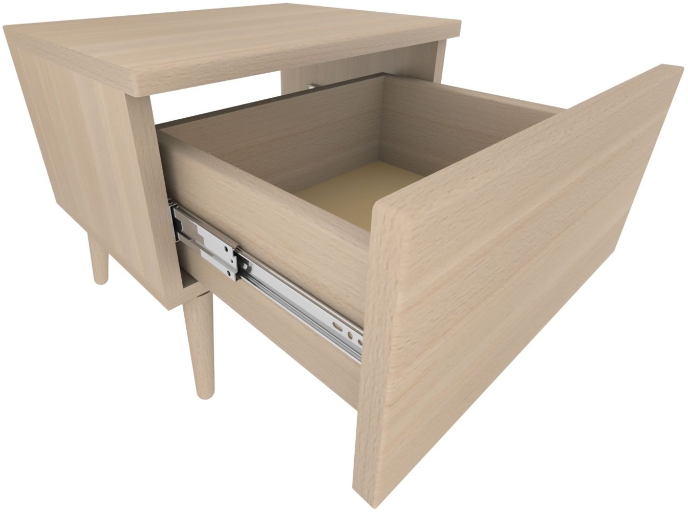 Nachtkästchen mit Schub 1 mit Füße Buche Bild 1