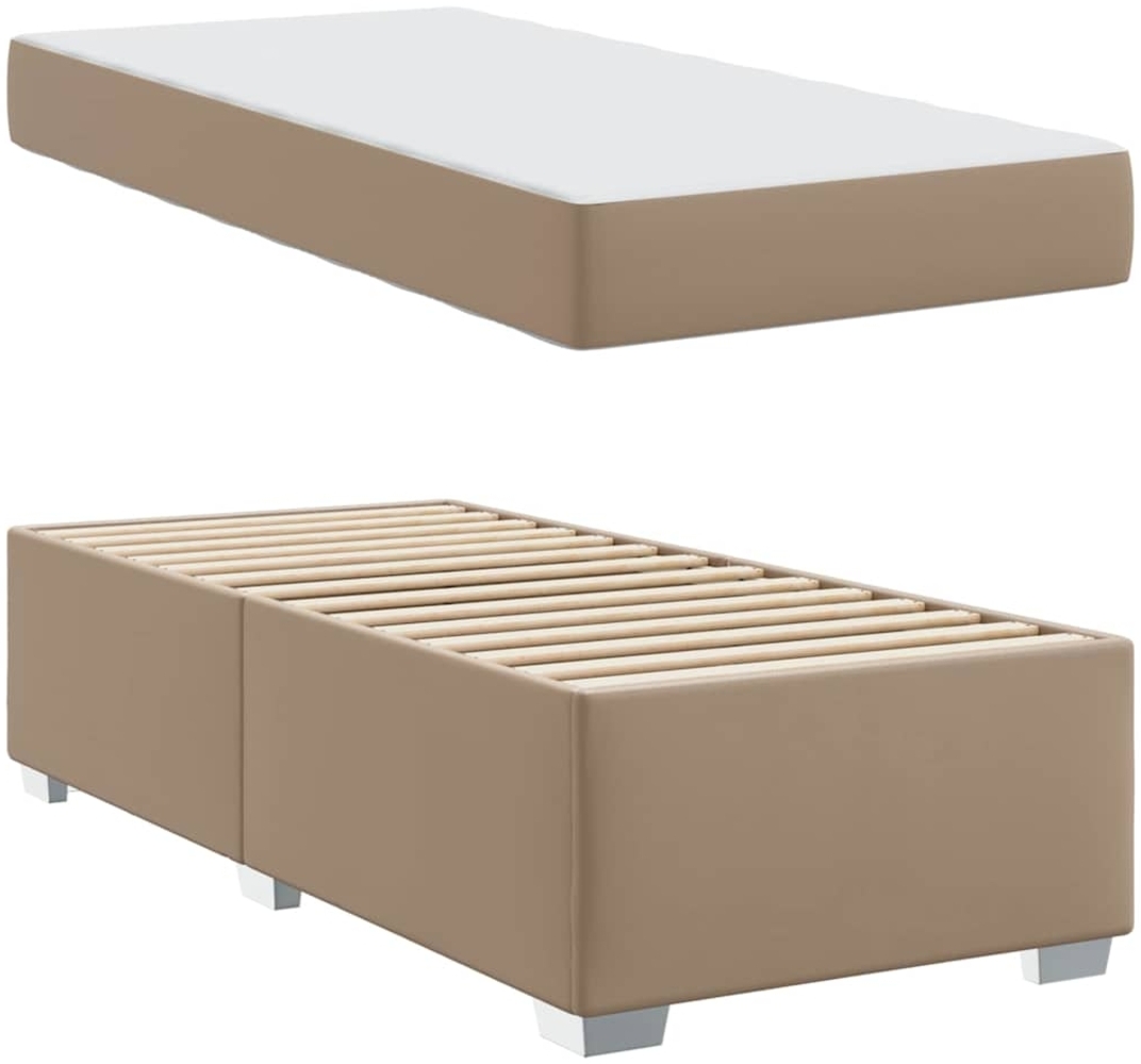 vidaXL Bettrahmen mit Matratze Cappuccino 90 x 200 cm Stoff 3399225 Bild 1