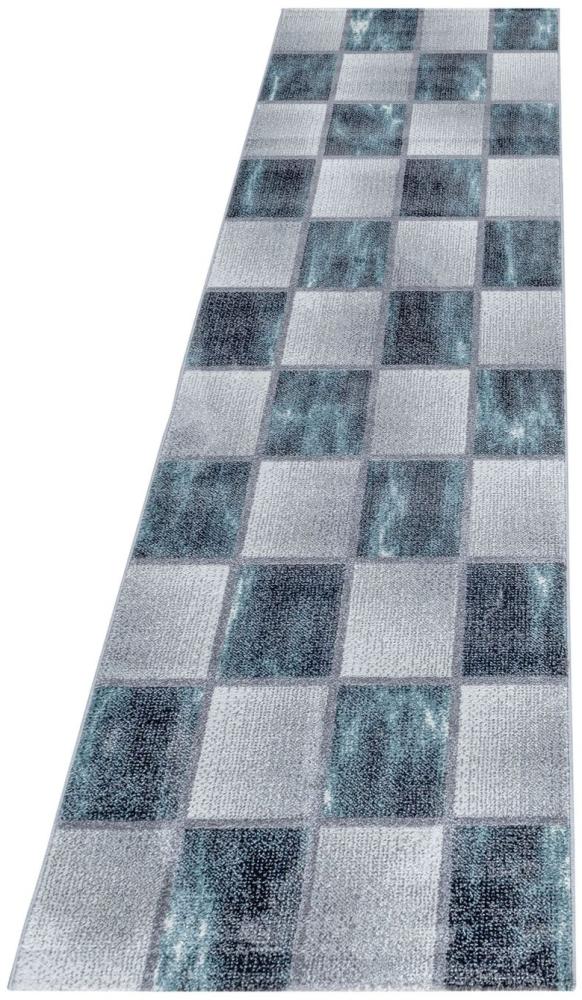 Kurzflor Teppich Oro Läufer - 80x250 cm - Blau Bild 1