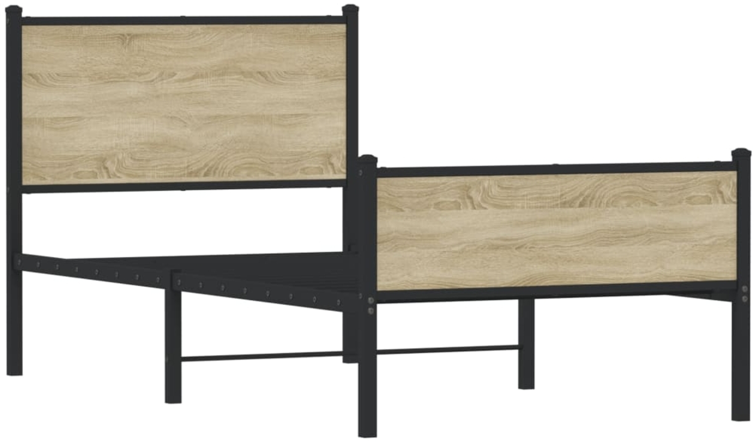 vidaXL Metallbett ohne Matratze Sonoma-Eiche 75x190 cm 4007894 Bild 1