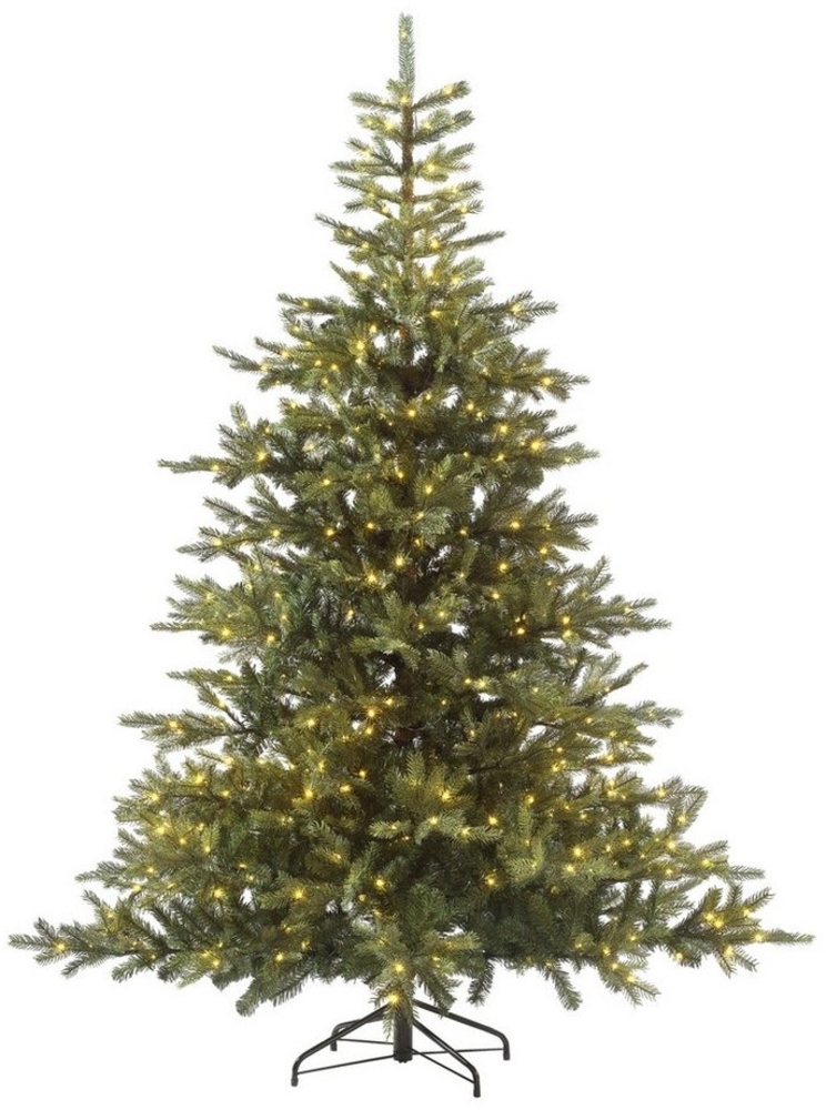 casa NOVA Künstlicher Weihnachtsbaum GRANDIS, Ø 150 x H 210 cm, Grün, Kunststoff, mit LED-Beleuchtung, 8 Funktionen, IP44 Spritzwassergeschützt Bild 1