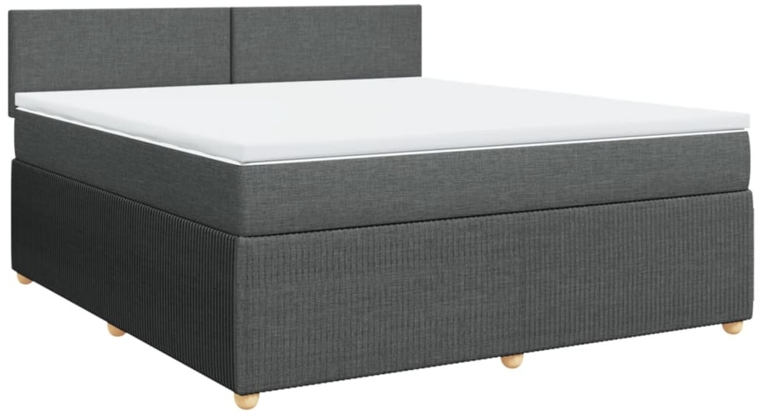 vidaXL Boxspringbett mit Matratze Dunkelgrau 180x200 cm Stoff 3287529 Bild 1