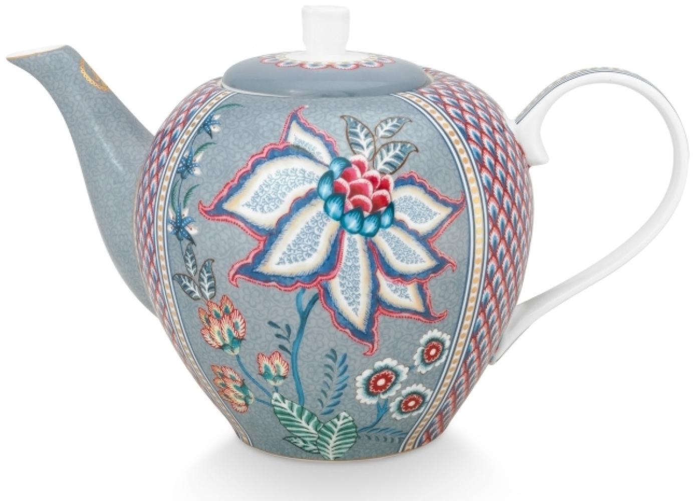 PIP STUDIO Flower Festival Teekanne Light Blue 1,6l Bild 1