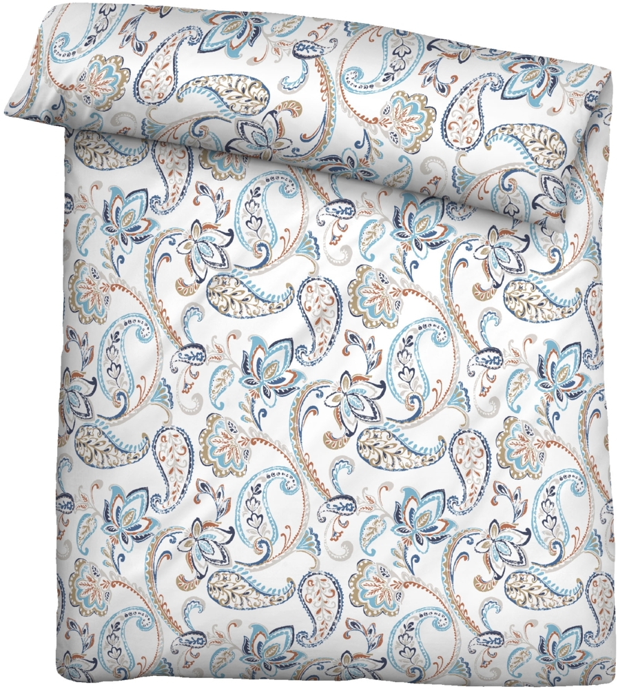 Traumhaft schlafen - Castell - Markenbettwäsche Baumwoll Satin Bettwäsche 0600884 PAISLEY, eisblau, 1x 135x200 cm + 1x 80x80 cm Bild 1