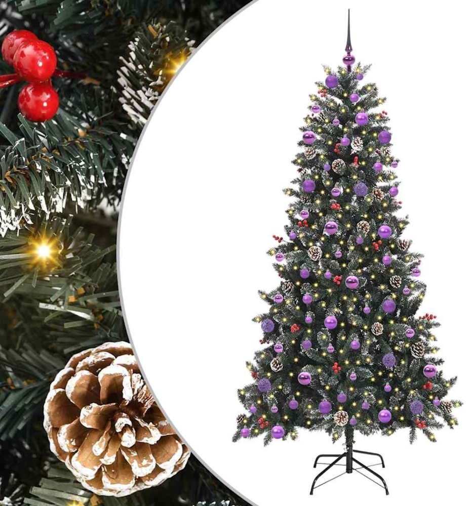 vidaXL Künstlicher Weihnachtsbaum Grün 210 cm PVC, Plastik und Stahl 3395898 Bild 1