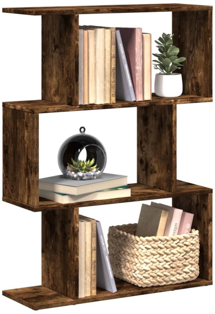 vidaXL Raumteiler-Bücherregal 3 Fächer Räuchereiche 70x24x97 cm 858115 Bild 1