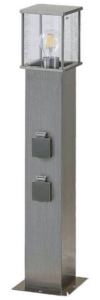 Lindby Pollerleuchte Caspa, dimmbar, Leuchtmittel nicht inklusive, Modern, Edelstahl, Polycarbonat, edelstahl, klar, 1 flammig, E27 Bild 1