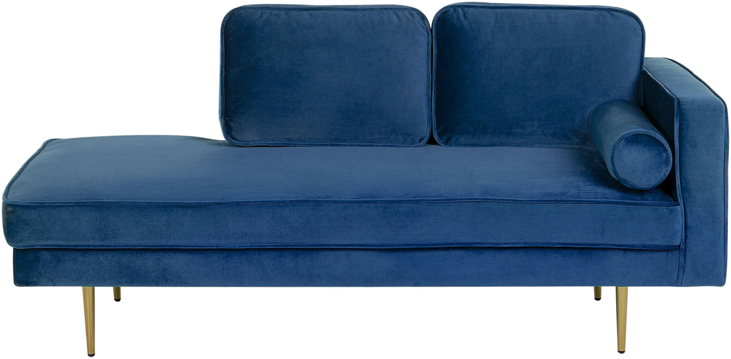 Chaiselongue Samtstoff marineblau rechtsseitig MIRAMAS Bild 1