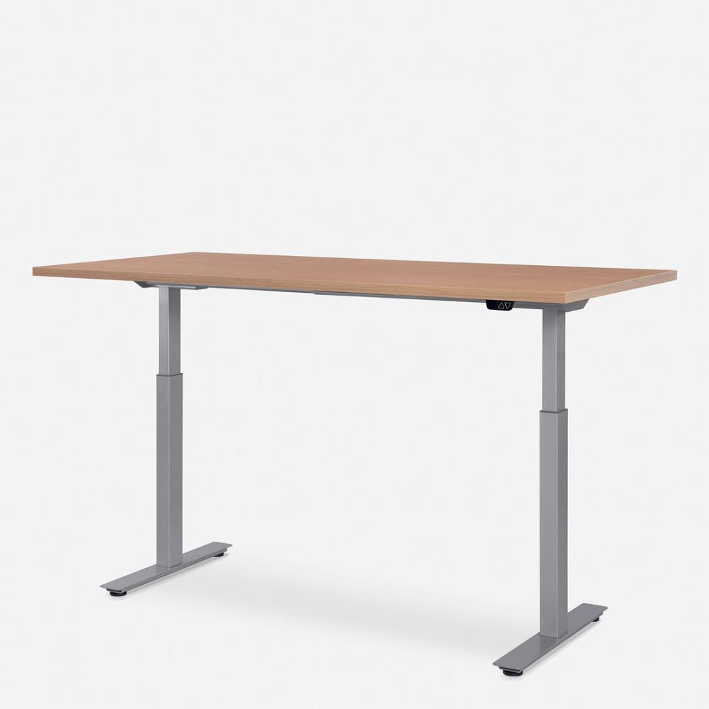 160 x 80 cm WRK21® SMART - Elmau Buche / Grau elektrisch höhenverstellbarer Schreibtisch Bild 1