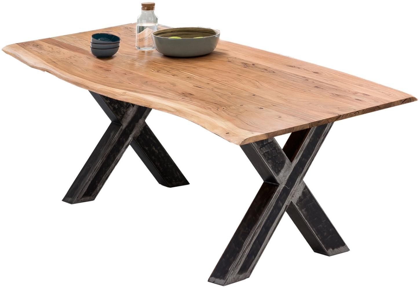 TABLES&Co Tisch 240x100 Akazie Natur Metall Schwarz Bild 1