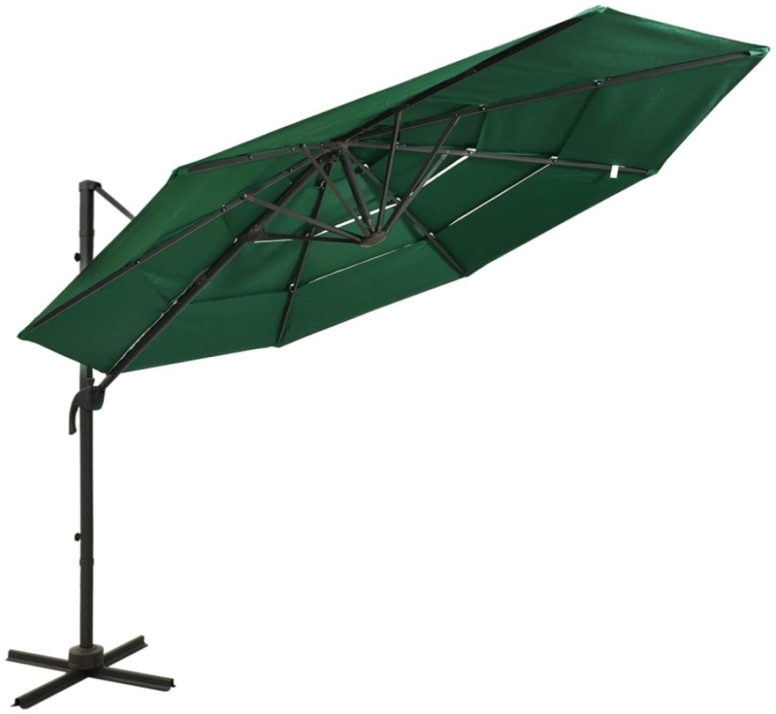 vidaXL Sonnenschirm mit Aluminium-Mast 4-lagig Grün 3x3 m 313829 Bild 1