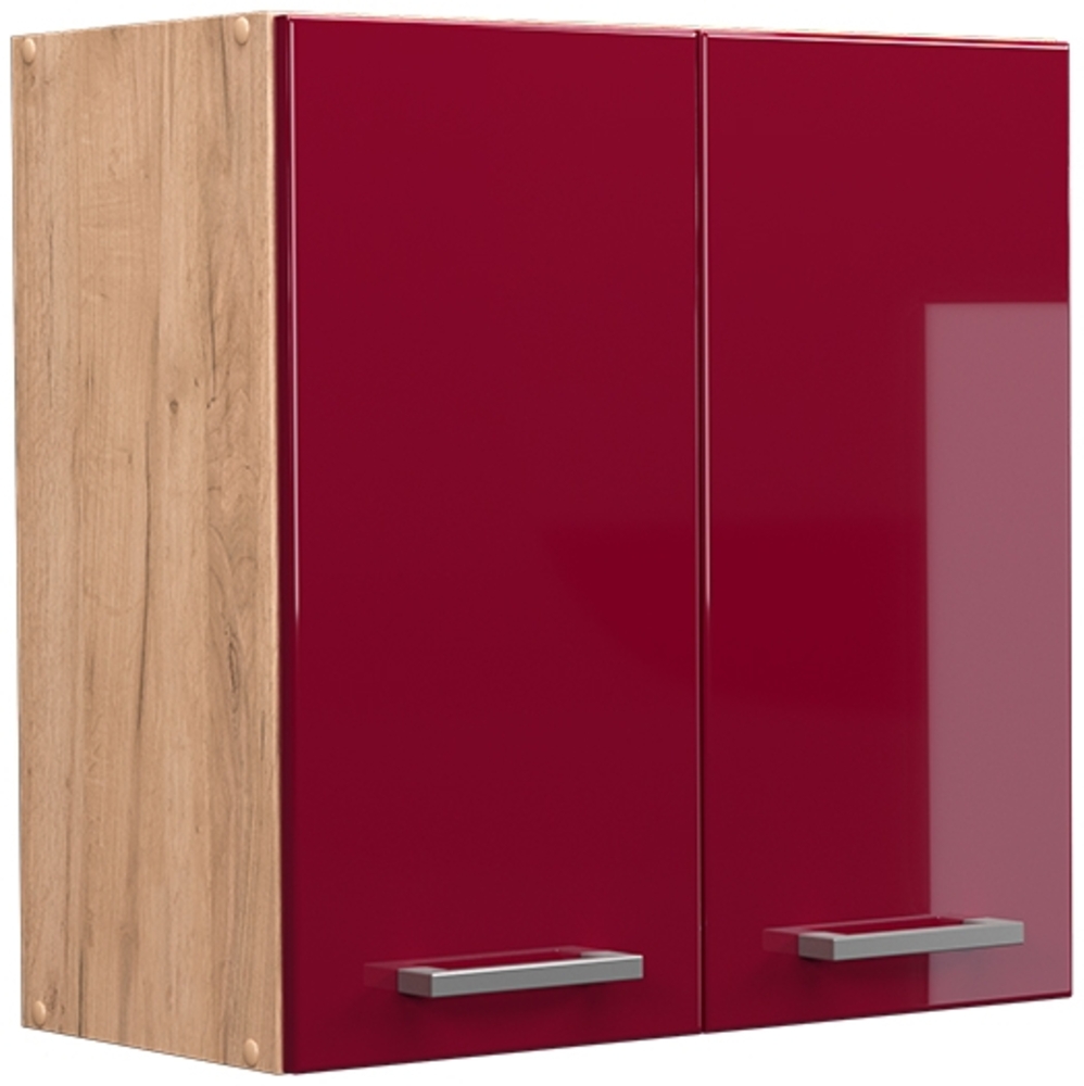 Vicco Küchenschrank Küchenzeile R-Line, Bordeaux Hochglanz, Hängeschrank 60 cm Bild 1