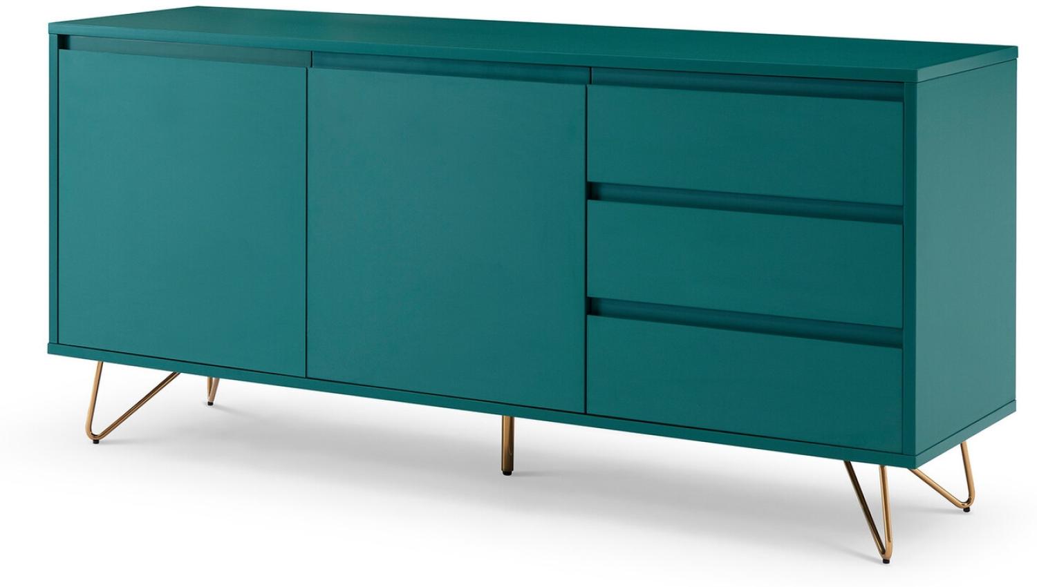 Sideboard MDF/Metall Blau 150x40x70 cm Bild 1