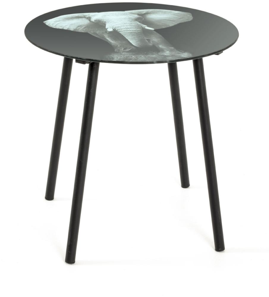 Beistelltisch >Elefant< in schwarz-grau aus Stahlrohr, SHG - 41cm (H) Bild 1