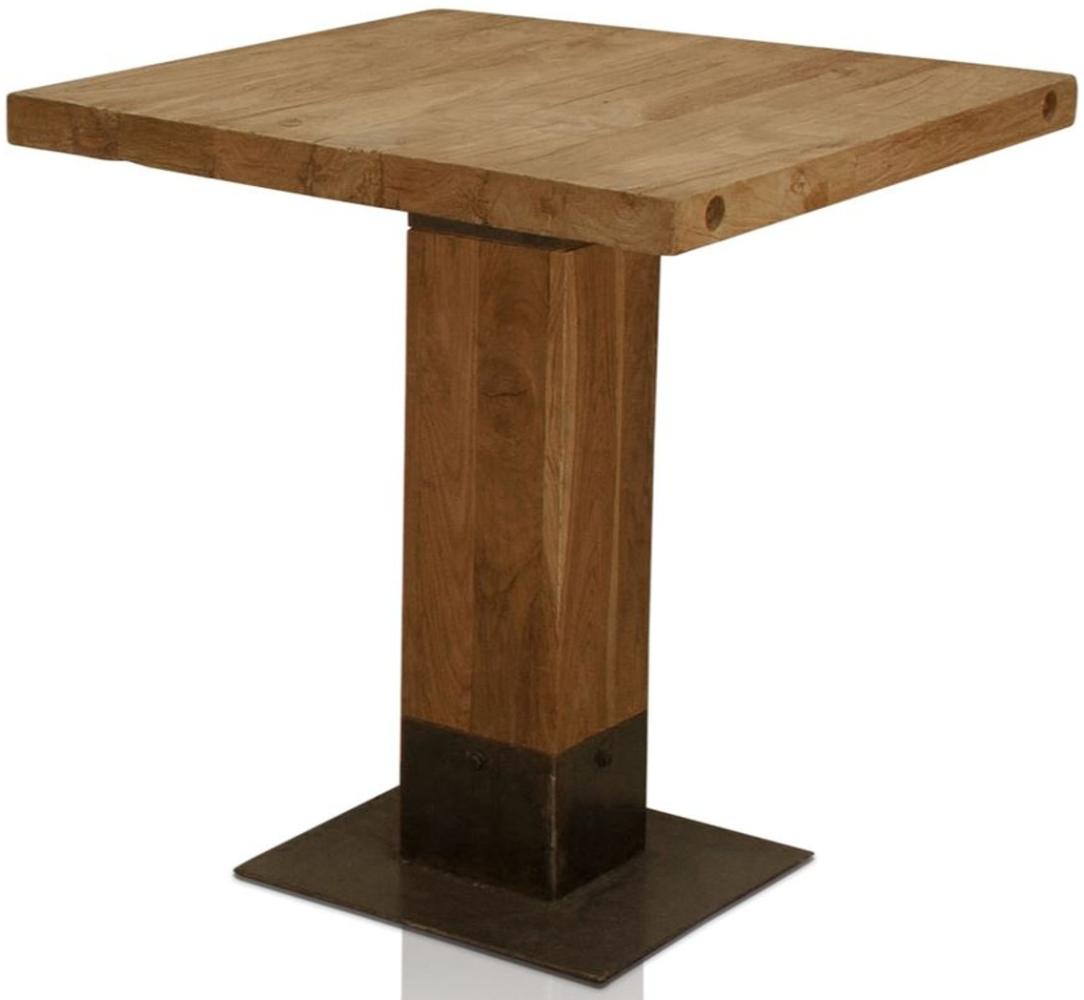 Casa Padrino Luxus Teakholz Esstisch Braun / Schwarz 70 x 70 x H. 77 cm - Esszimmermöbel Bild 1