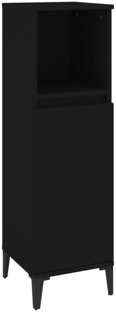 vidaXL Badschrank Schwarz 30x30x100 cm Holzwerkstoff 819813 Bild 1