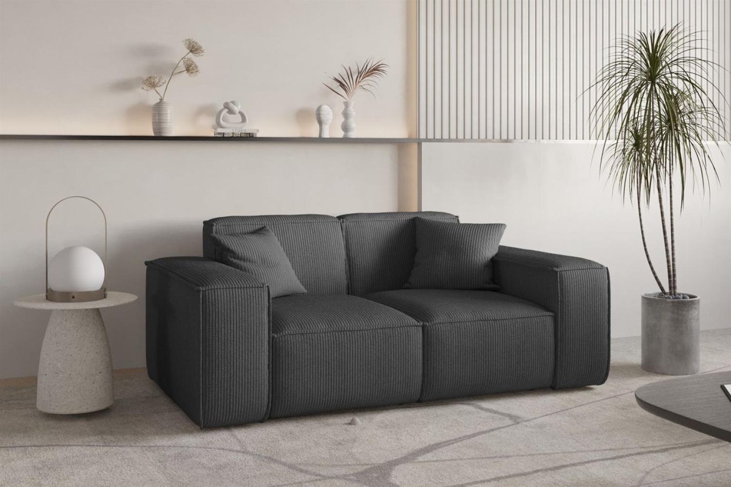 Sofa Designersofa CELES PREMIUM 2-Sitzer in Stoff Scala Anthrazit Bild 1