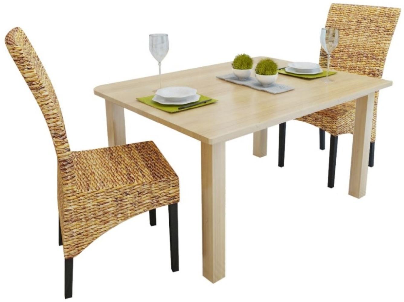 vidaXL Esszimmerstühle 2 Stk. Abaca und Mango Massivholz 243234 Bild 1