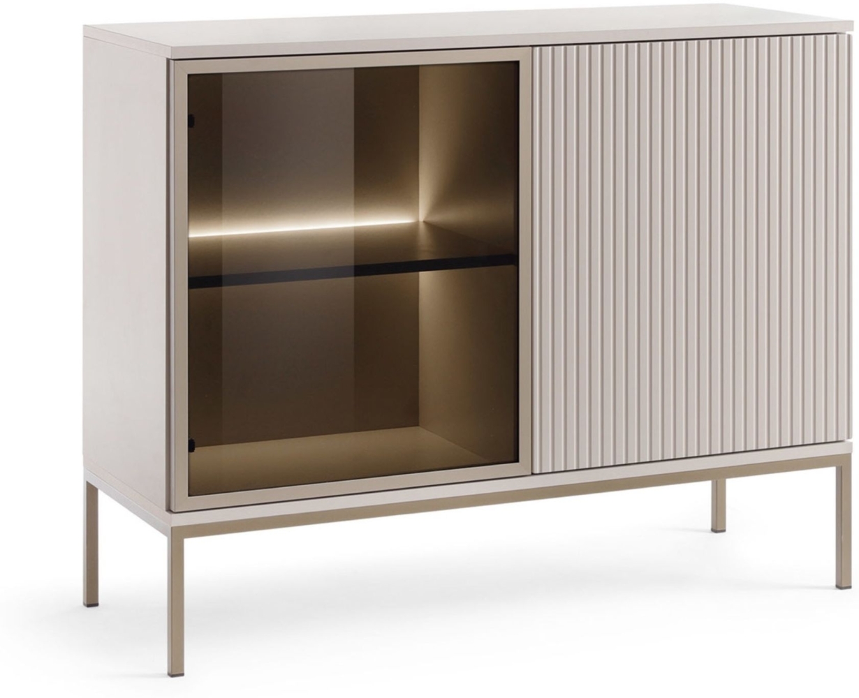 Selsey 'Tosena' Sideboard zweitürig mit LED, Greige, 104 cm Bild 1