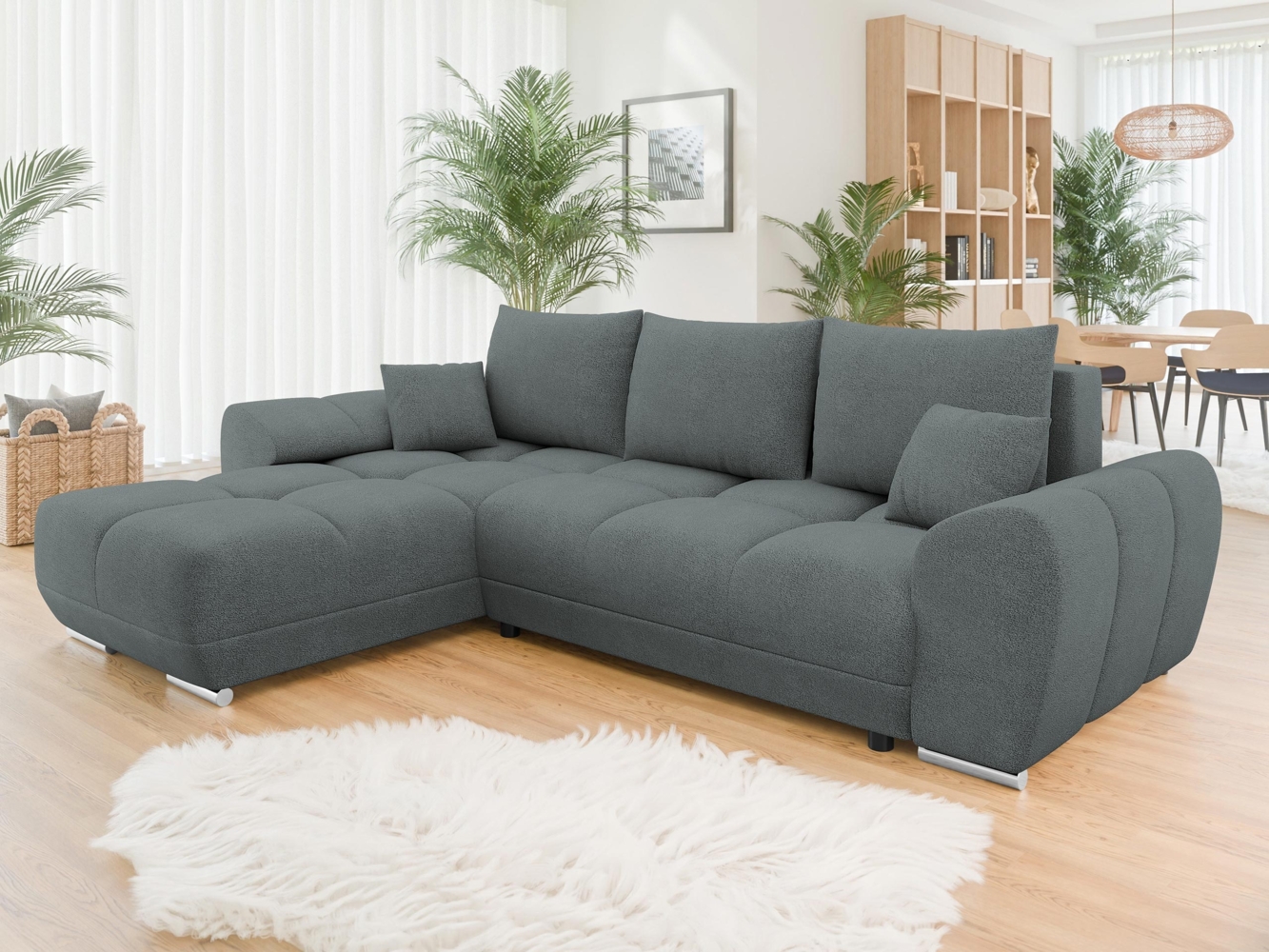 Ecksofa Lonkor mit Bettkasten und Schlaffunktion (Farbe: Velo 635) Bild 1