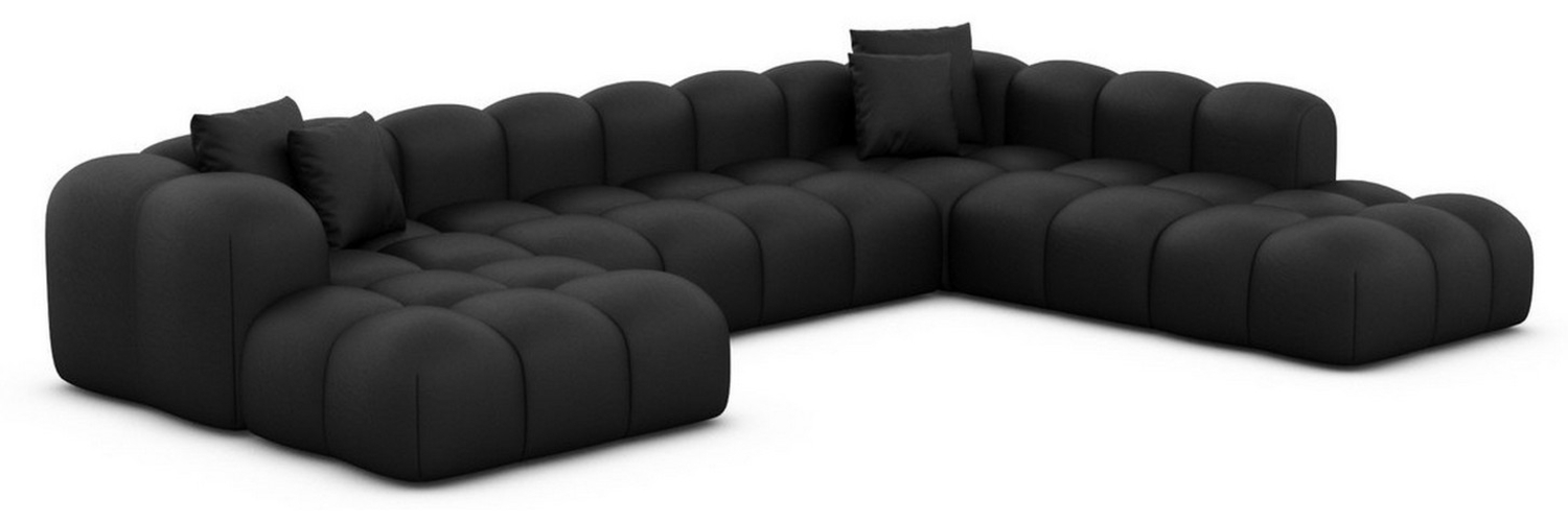 Leder Wohnlandschaft Formentera XXL, Kunstleder, Schwarz, Rechts Bild 1