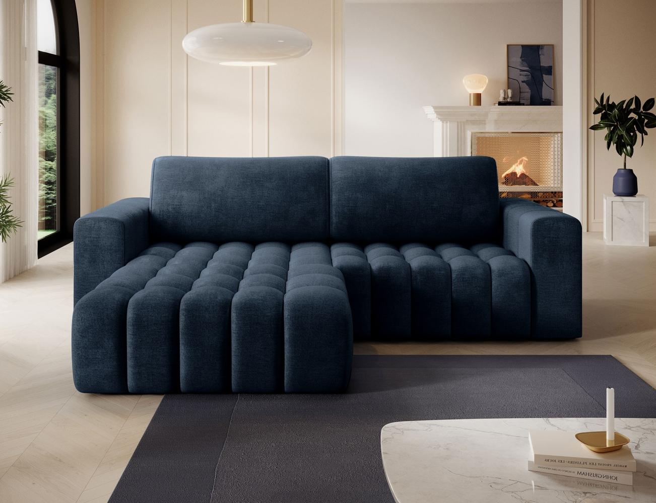 Eltap 'Bonett' Ecksofa mit Schlaffunktion, 92 x 175 x 250 cm, Dunkelblau, Links Bild 1