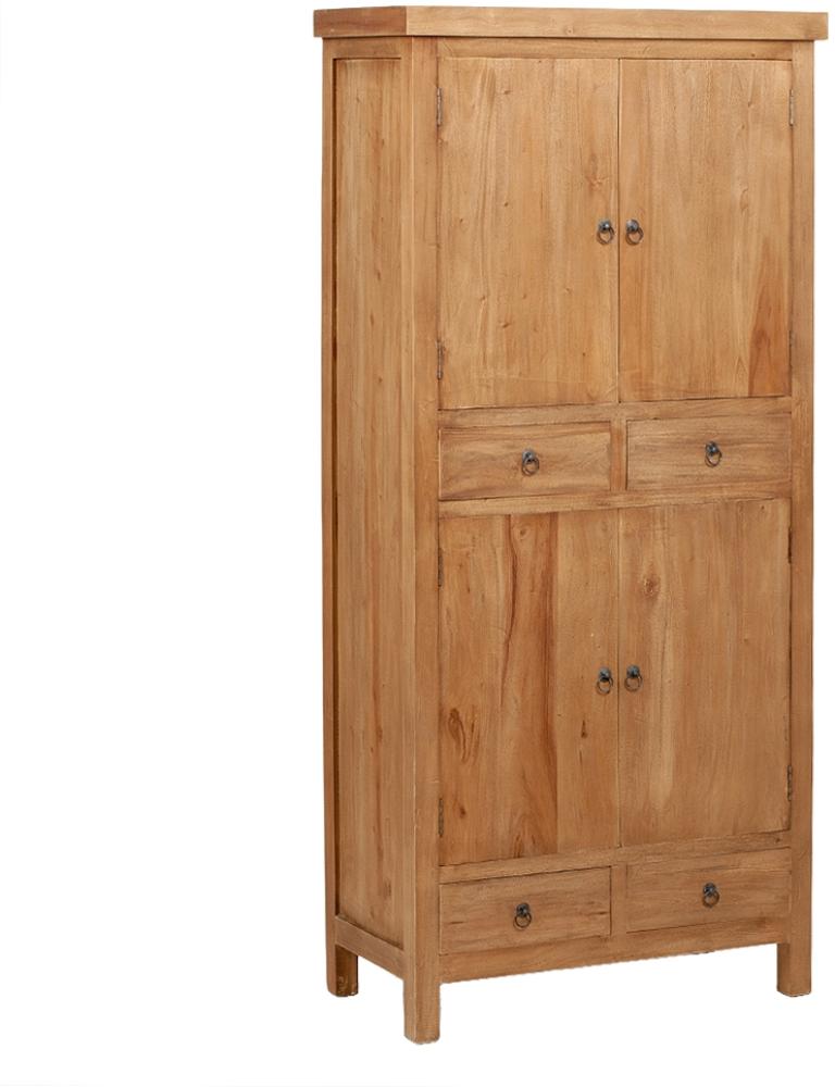 Massivholz Büffet-Schrank IMPRESS 175cm Mahagoni Antik Natural Hochschrank Schrank Bild 1