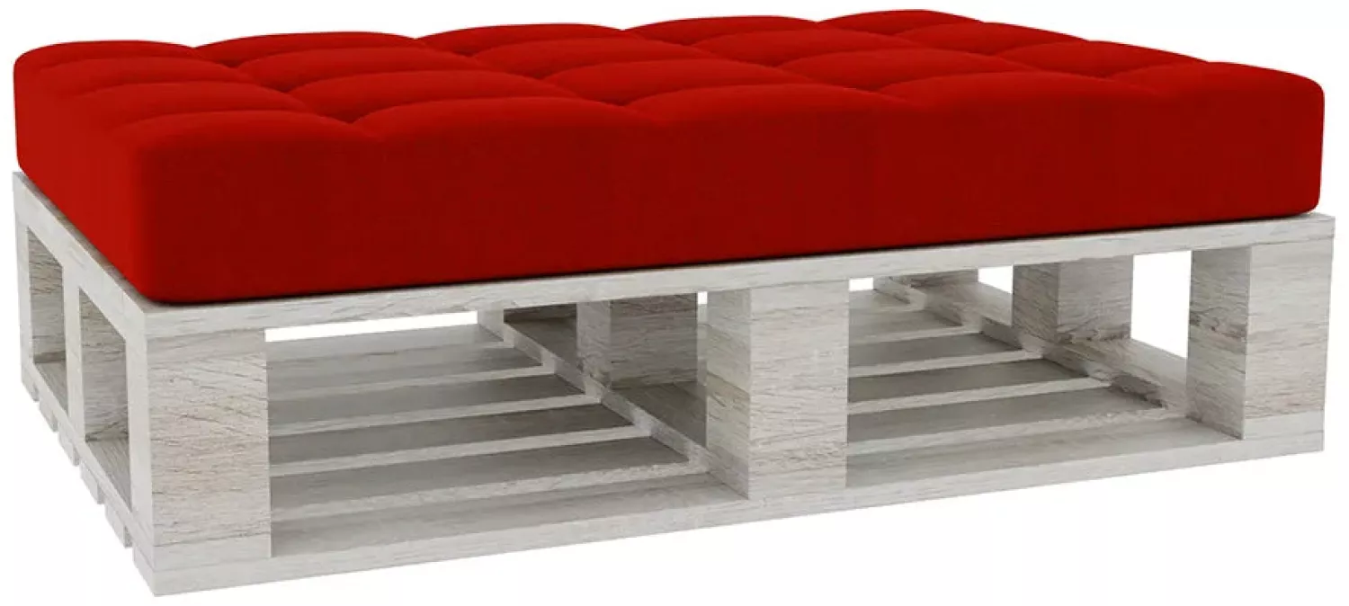 Gutekissen® Palettenkissen Gesteppte Kissen mit Knöpfen, Palettenauflagen Sitzkissen Rückenlehne Gesteppt PFG (Sitzkissen 120x60, Rot) Bild 1