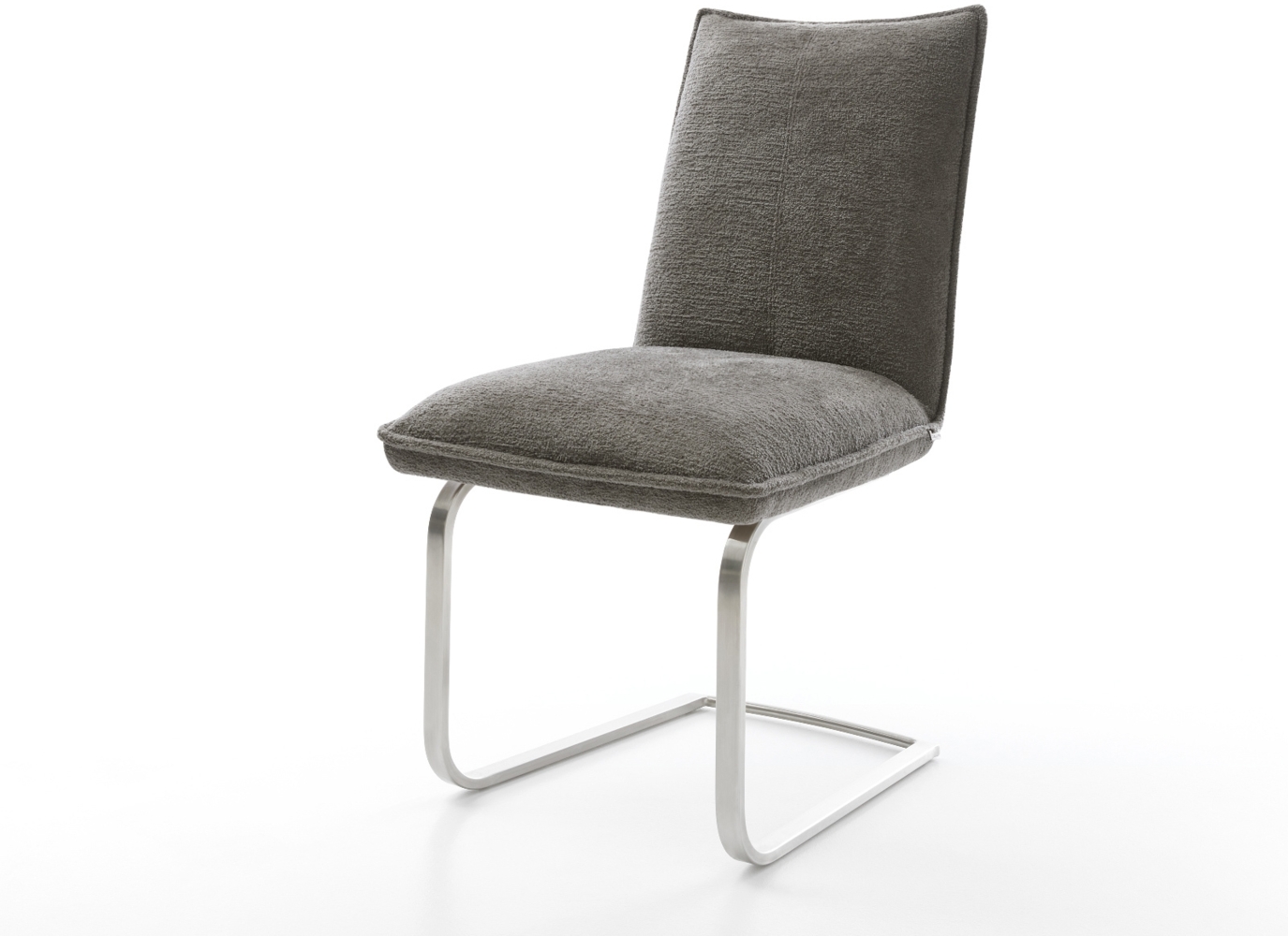 Freischwinger Lelio-Flex Bouclé Soft Schlamm Freischwinger flach Edelstahl Taschenfederkern Bild 1