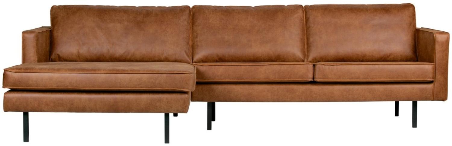 Ecksofa Rodeo Chaiselongue Lederoptik, links Cognac Bild 1