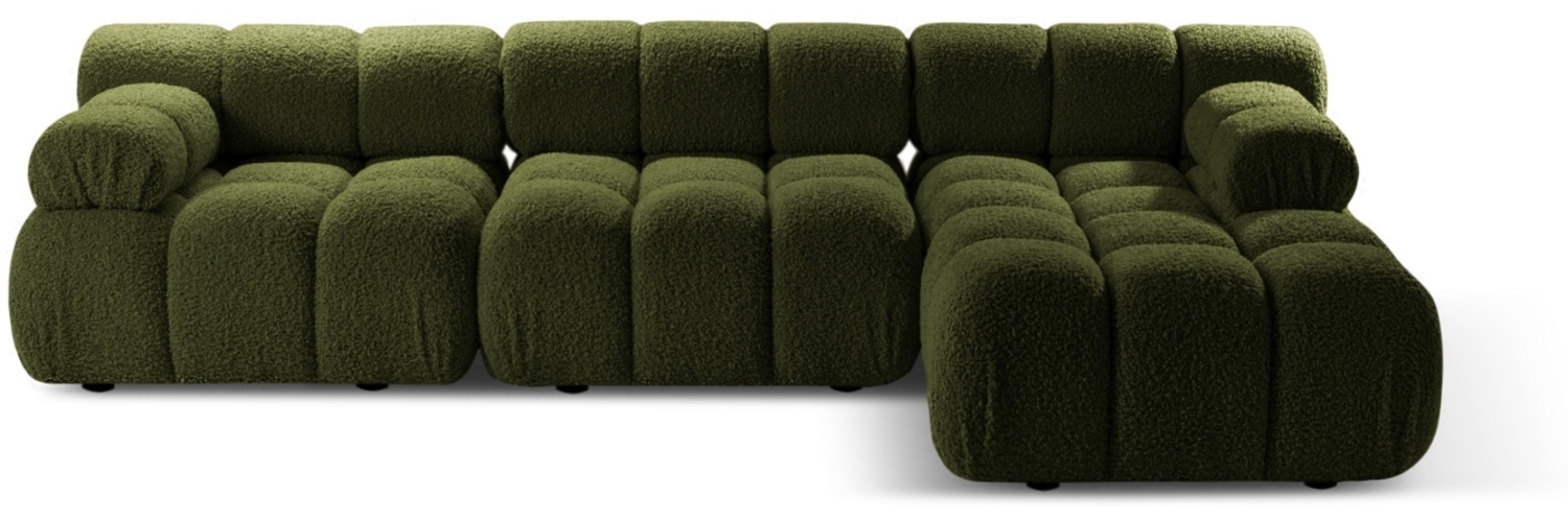 Micadoni Modulares Ecksofa Bellis 4-Sitzer Rechts Boucle Rolf Grün Bild 1