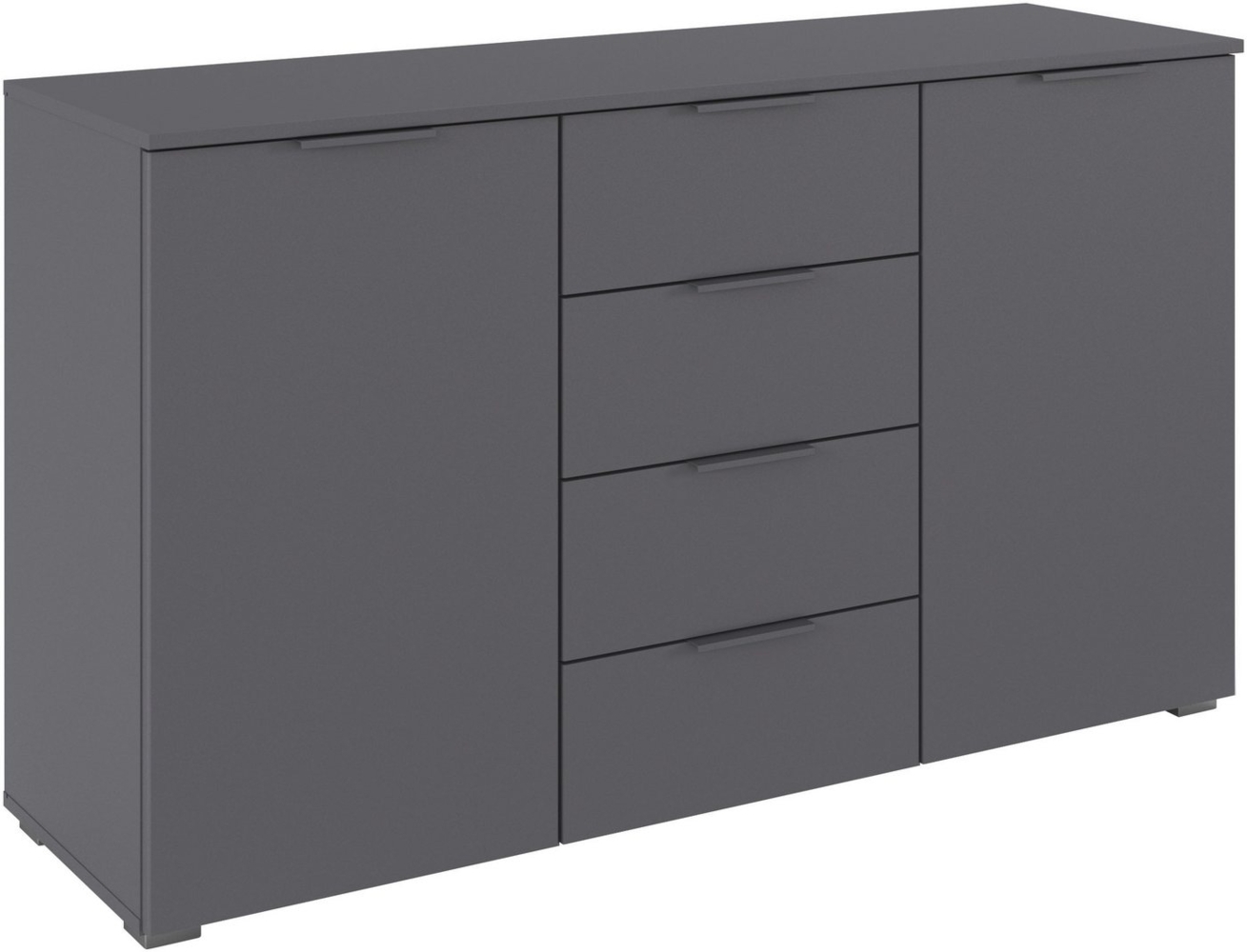 rauch Kombikommode Sideboard Schubladenkommode AGORDO mit Dekor- oder Hochglanzfront (in zwei Griff-Farben, Breite 120 cm inkl. Soft-Close-Funktion), mit 4 Schubkästen und 2 Türen sowie Metallgriffen MADE IN GERMANY Bild 1