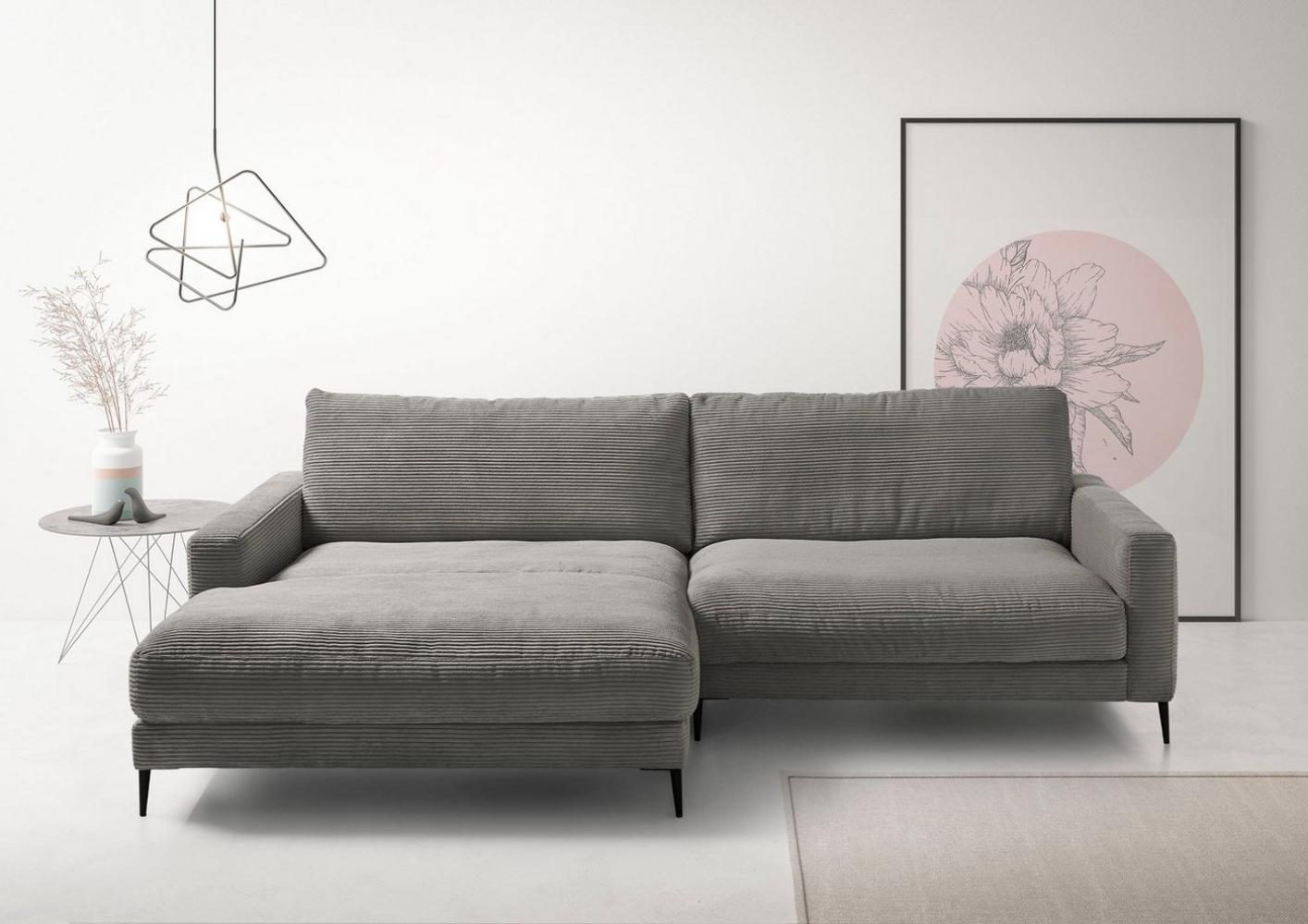 INOSIGN Ecksofa Downtown, B/T/H: 272/190/84 cm L-Form, weicher Sitzkomfort auch in Cord und Bouclé, incl. Zierkissen Bild 1