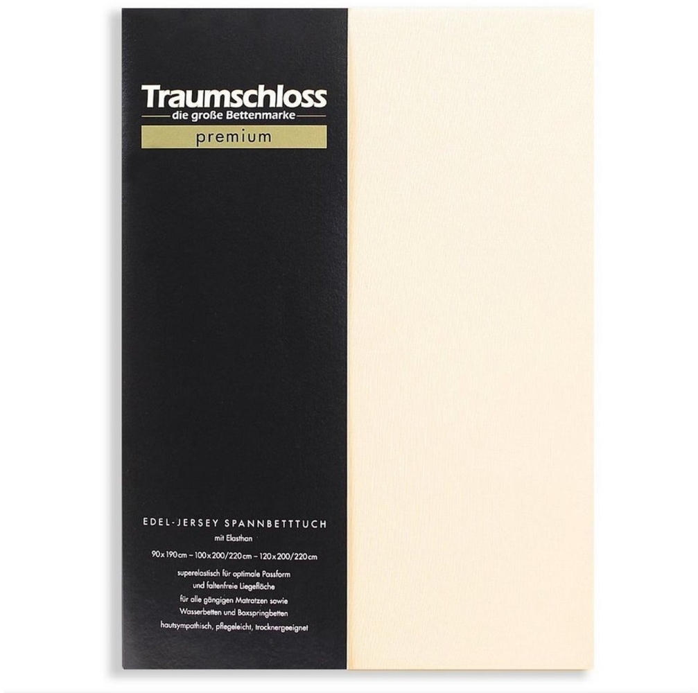 Traumschloss Spannbettlaken Premium, Jersey, Gummizug: rundum, (1 Stück), 165g/m², 95% gekämmte Mako Baumwolle, 5% Elasthan Bild 1