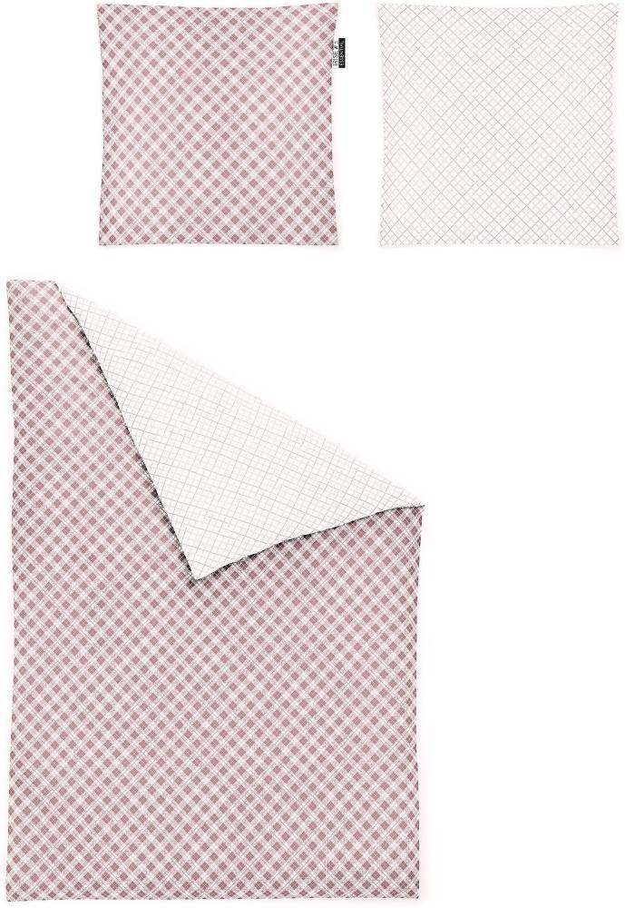 Irisette Mako-Satin Bettwäsche Set Bea 8254 rosa 135 x 200 cm + 1 x Kissenbezug 80 x 80 cm Bild 1