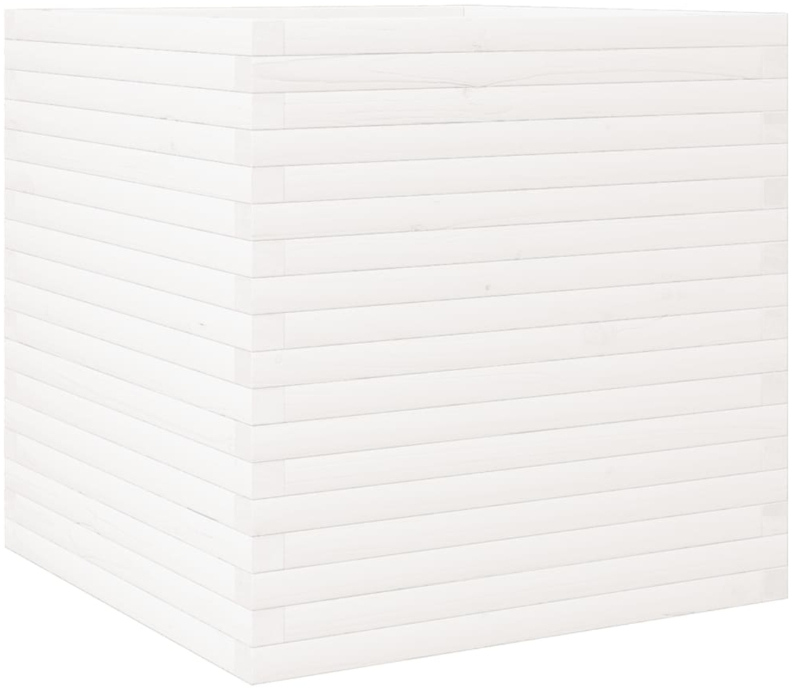 vidaXL Pflanzkübel Weiß 70x70x68,5 cm Massivholz Kiefer 3282475 Bild 1