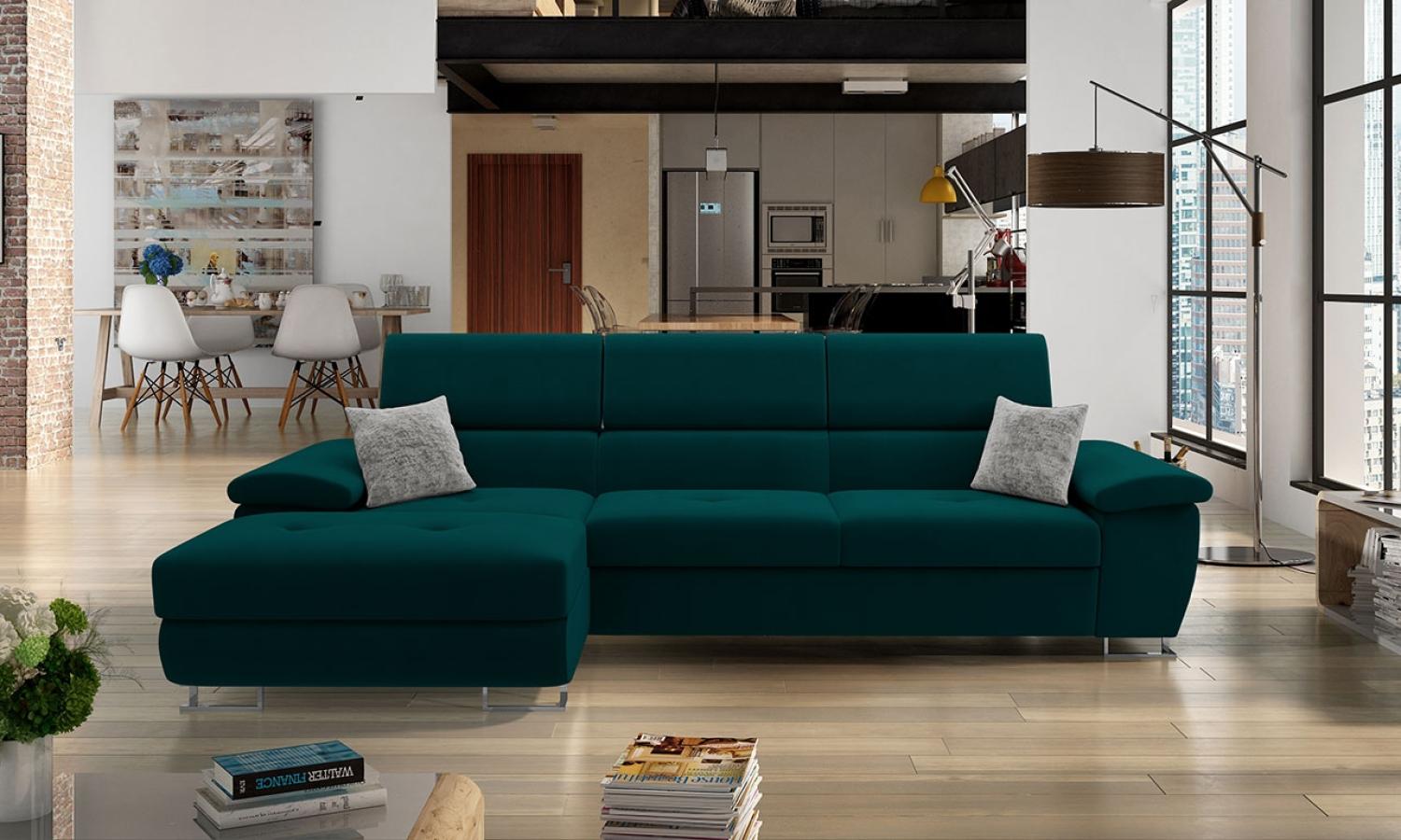 Ecksofa Cotere Mini Premium, Seite: Links, Farbe: Venus Velvet 2911 + Venus Velvet 2911 + Miu 2059 Bild 1