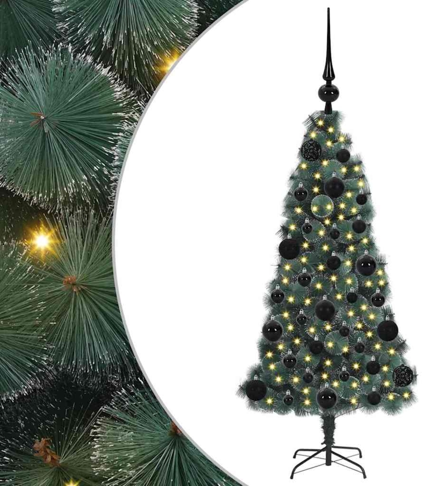 vidaXL Künstlicher vorbeleuchteter Weihnachtsbaum mit Kugelset 120 cm 3396142 Bild 1