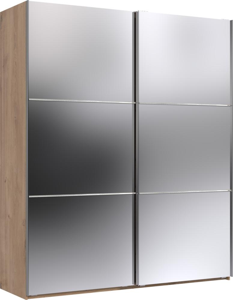 Schwebetürenschrank >ESCAPE< (BxH: 200x236 cm) in PLANKENEICHE NACHBILDUNG Bild 1